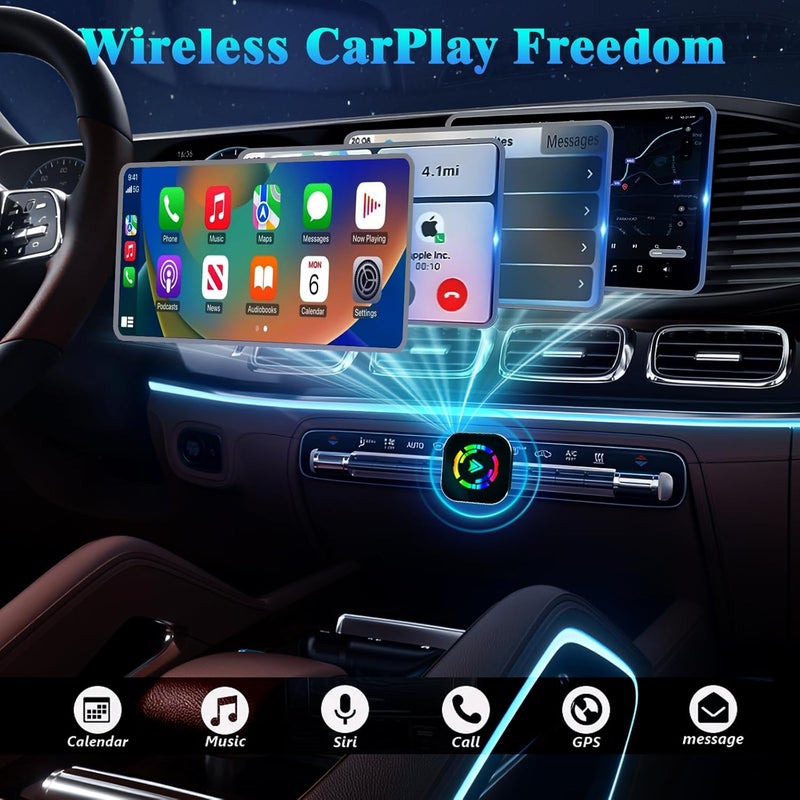 BSUBSU Wireless CarPlay Adapter, 2026 Upgraded Wired to Wireless for Apple CarPlay & Android Auto, Mini USB Design Car Play Adapter with Type-C Extension, Plug and Play, Stable Connection & No Latency - Image 2